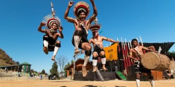 Zeliang Naga Tribesmen of Nagaland, India rehearsing their traditional dance
Photo by wiki commons