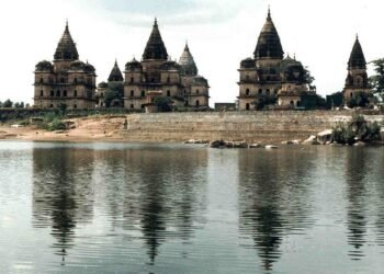 Orchha Chhatris on Betwa River