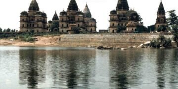 Orchha Chhatris on Betwa River